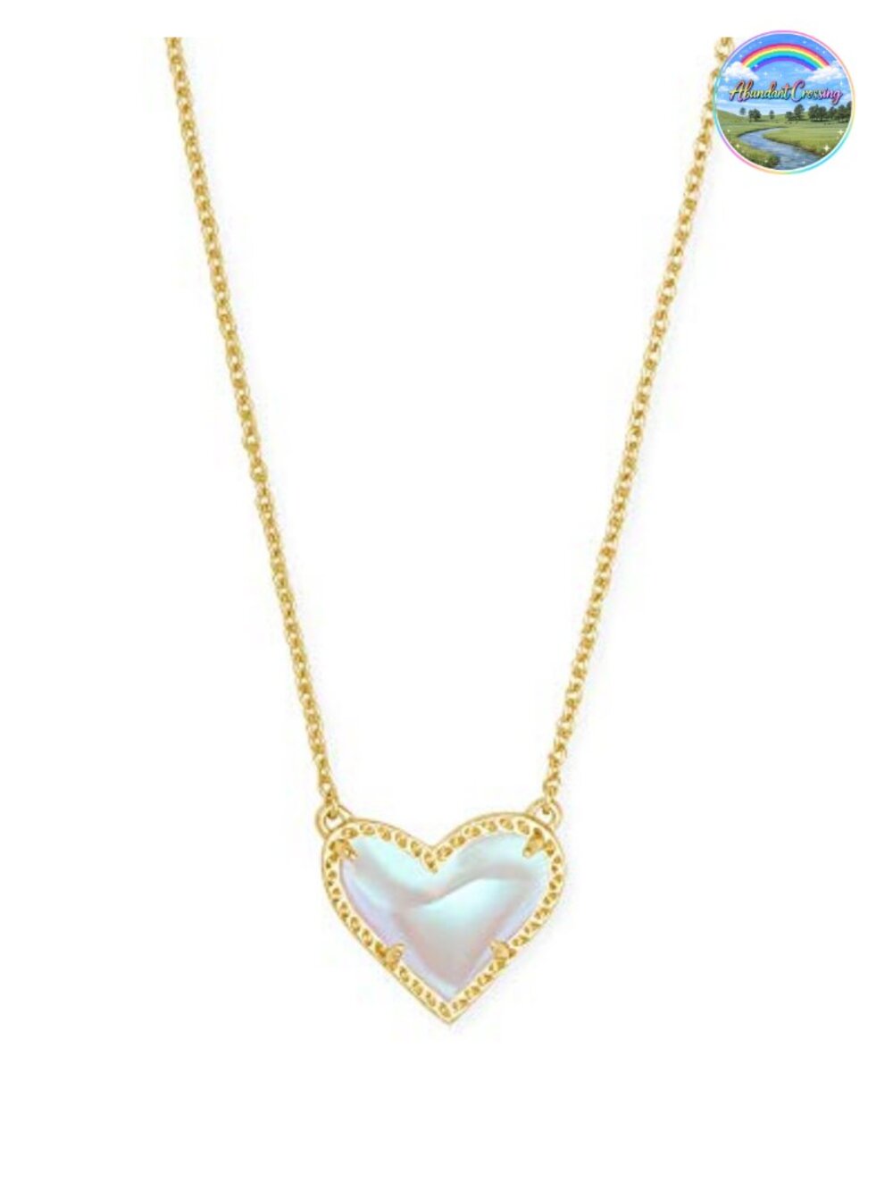 Kendra Scott Ari Heart Pendant Necklace Gold Plated Brass 15-17"